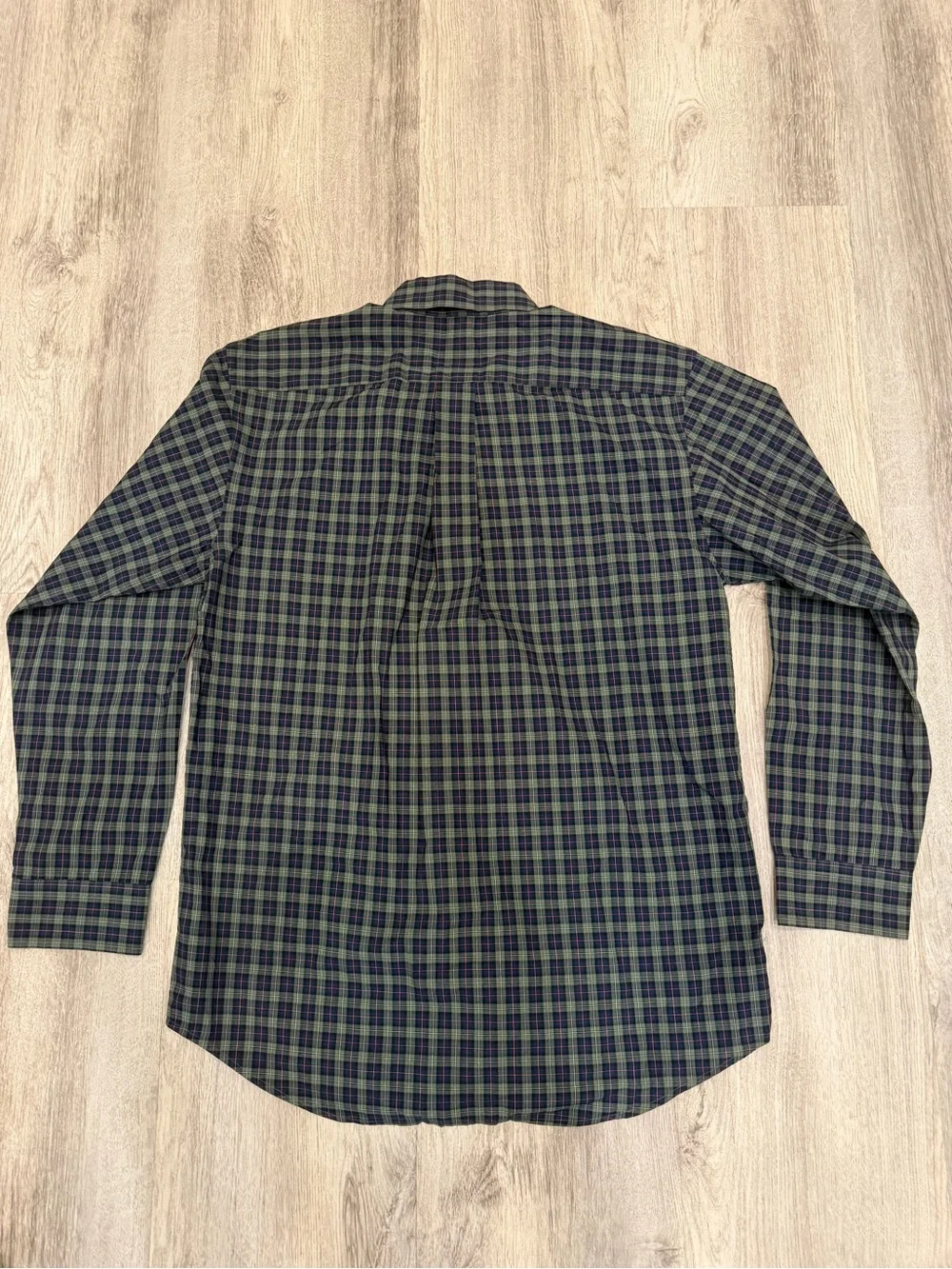 Ralph Lauren XL Green Navy Plaid 100% Cotton Button Down Shirt